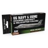 AK Interactive RCS116 US Navy and USMC Modern Aircraft and Helicopter Colors 6x17ml